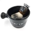 Parker 3-Band Pure Badger Shaving Brush with Faux Horn & Chrome Handle + Stand | 22mm Soft Knot for Dense Lather | Handcrafted Wet Shaving Brush for Cream or Soap | Long Loft view 4