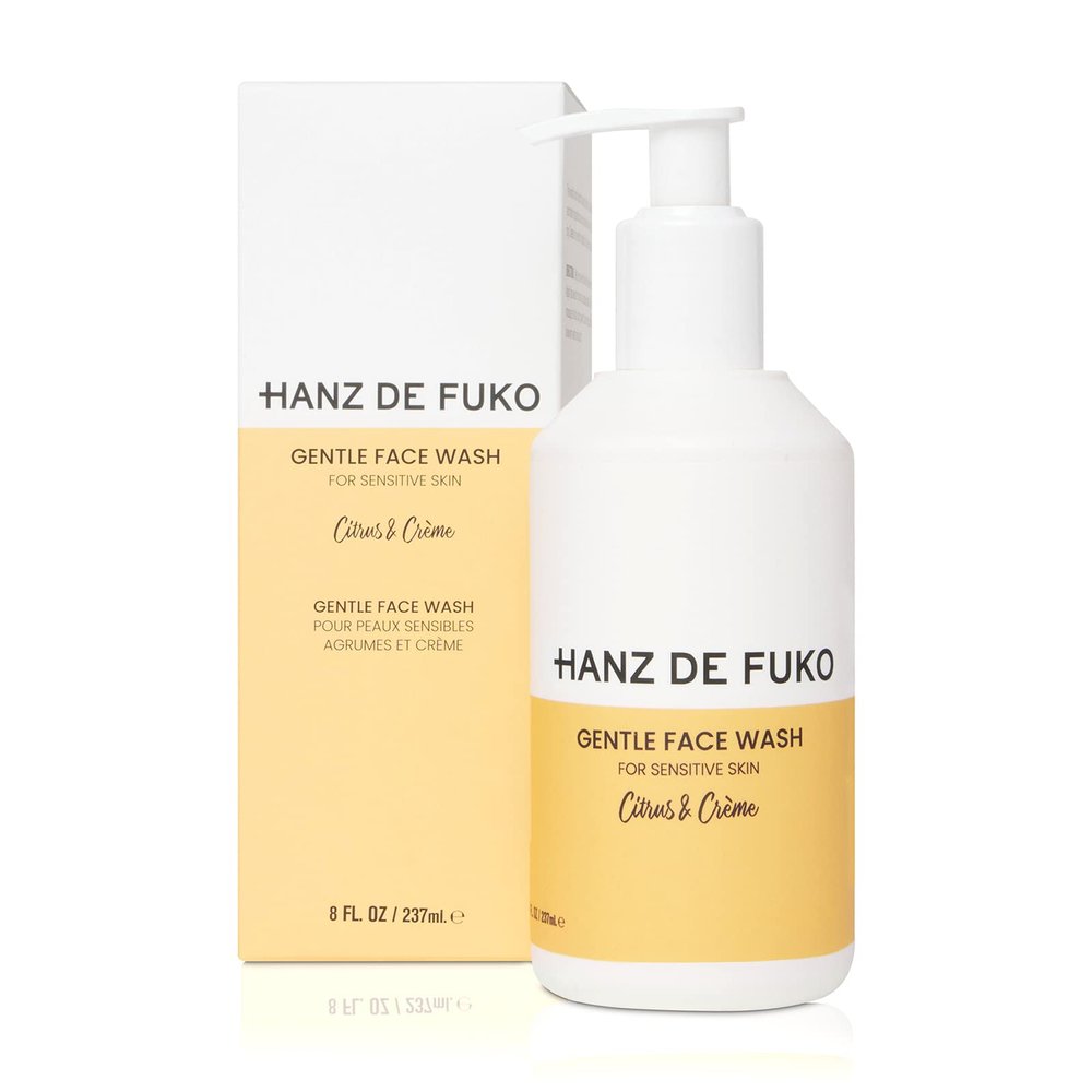 Hanz de Fuko Gentle Face Wash for Men & Women Citrus & Creme Premium Facial Cleanser, Great for Sensitive Skin Hypoallergenic Formula with Aloe Vera, Clove, Acai Sulfate and Paraben Free 8 oz.