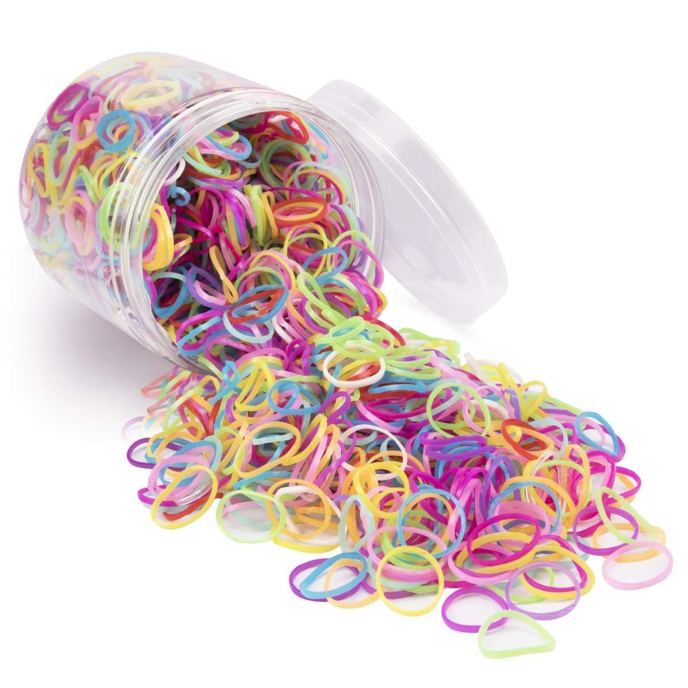 1000pcs Elastic Hair Bands Multi Color Hair Rubber Bands, Hair Tie Elastic Rubber Bands for Girls,Kids