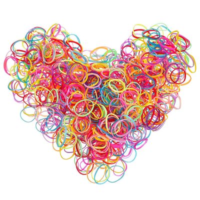 1000pcs Multi Color Elastic Hair Rubber Bands Hair Tie for Girls,Kids
