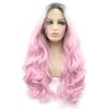 HEAHAIR Ombre Pink Wigs Synthetic Lace Front Wig Body Wave Gluless Dark Roots Lace Front Wig view 4