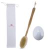 Dry Skin Body Brush 16"- Natural Bristle - For Dry Brushing - Detachable Handle -Removes Dead Skin & Toxins, Helps Cellulite, Lymphatic Functions, Blood Circulation & Exfoliation-Pouch & Hook Included view 2