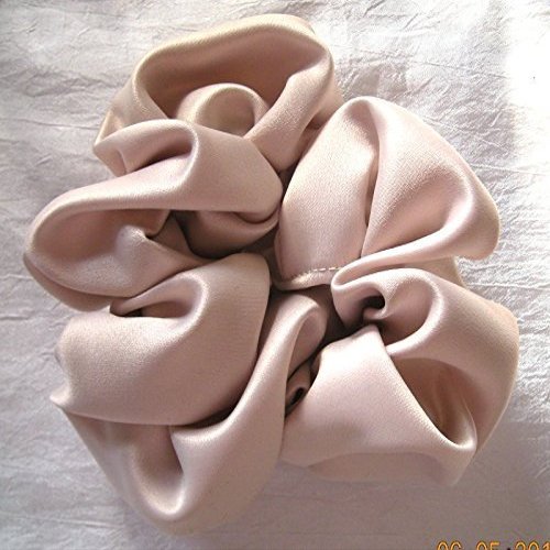 Champagne Satin Hair Scrunchy-Regular - Made in the USA
