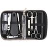 3 Swords Germany - brand quality 10 piece manicure pedicure grooming kit set for professional finger & toe nail care tweezers file clipper fashion leather case in gift box, Made by 3 Swords (01603) view 1