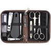 3 Swords Germany - brand quality 10 piece manicure pedicure grooming kit set for professional finger & toe nail care tweezers file clipper fashion leather case in gift box, Made by 3 Swords (01610) view 1