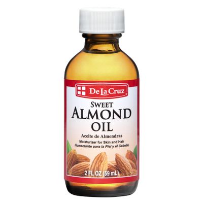De La Cruz Sweet Almond Oil - Expeller Pressed Almond Oil for Skin and Hair 2 FL. OZ. (59 mL)