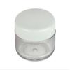 (10pcs) Empty White Lid Plastic Cosmetic Containers 5 Gram Size Jars Pot Eyeshadow Container Lot Size: Diameter: 1 1/4" inch X Height: 3/4 inch. view 2