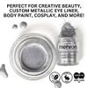 Mehron Makeup Metallic Powder (.17 oz) with Mixing Liquid (1 oz) (Silver) view 3