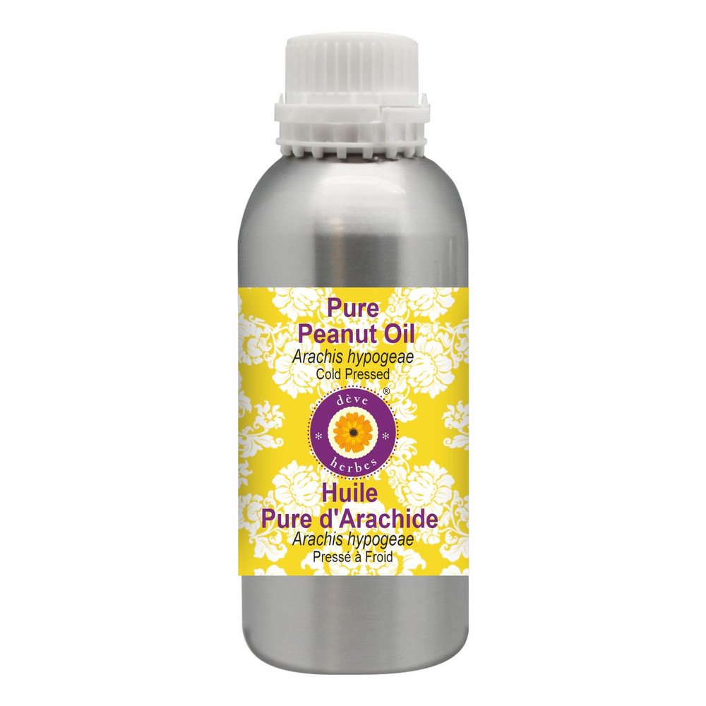 Deve Herbes Pure Peanut Oil (Arachis hypogeae) Cold Pressed 300ml (10 oz)