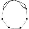 Mia Metal Chain Headband, Hair Accessory + Necklace, Silver Chain with Black Stones, Elastic Rubber Band, for Women and Girls 1pc view 1