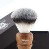 100% Hand Made Synthetic Hair Sliver Tip Shaving Brush on Wooden Base with Box view 3