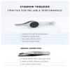 Tweezers for Facial Hair Women & Men  Stainless Steel Slant Eyebrow Tweezers with Hand-Sharpened Tips for Fine Hair Removal, Precision Shaping & Detail Work view 3