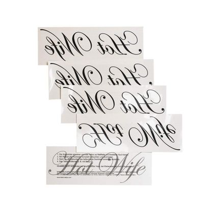 10 x "Hot Wife" Tattoo lettering in black - Hotwife temporary Tattoo (10)