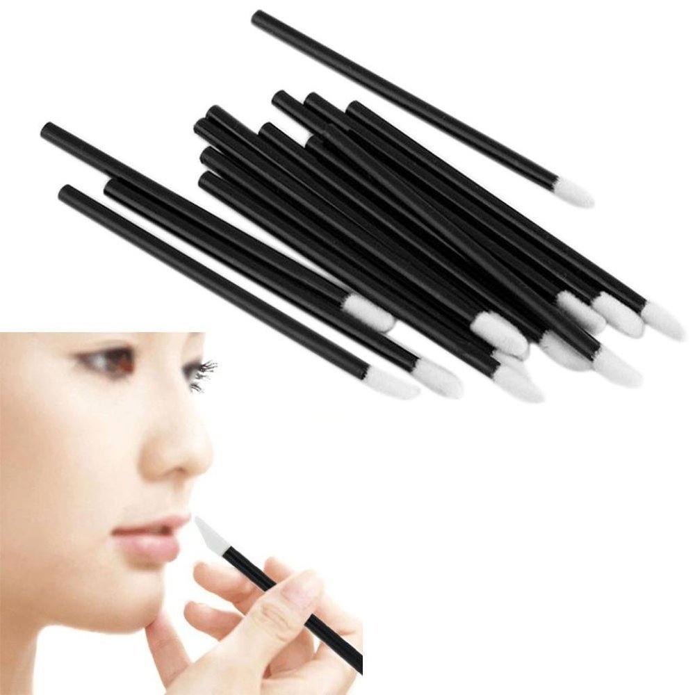 100 Pcs Disposable Lip Brush Lipstick Gloss Wands Applicator Perfect Make Up Tool