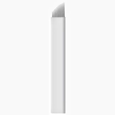 50pcs Permanent Makeup Needle Manual Eyebrow Tattoo Microblade Sloped Needles (11 Sloped Needles)