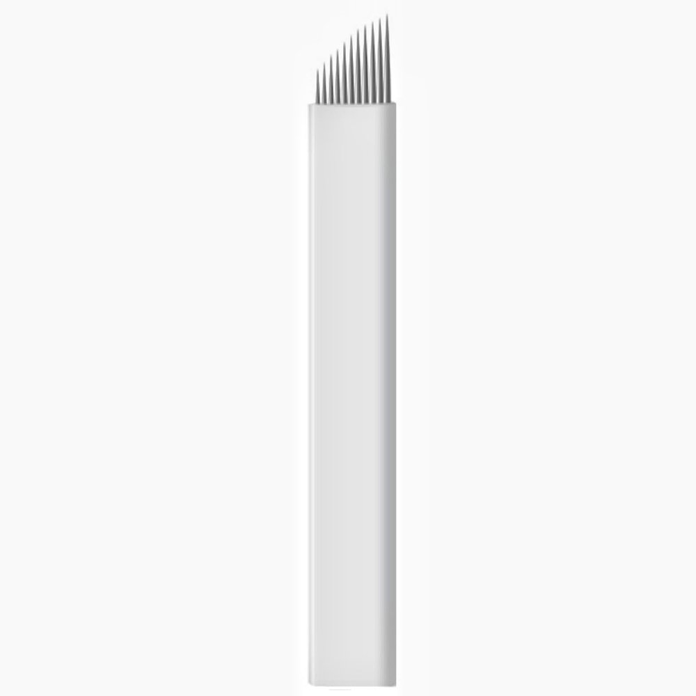 50pcs Permanent Makeup Needle Manual Eyebrow Tattoo Microblade Sloped Needles (11 Sloped Needles)
