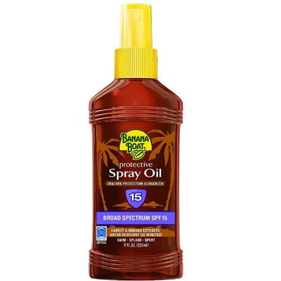 Banana Boat Protective Spray Oil, Sunscreen SPF 15 8 oz (Pack of 2)