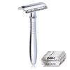 BAILI Classic 3-Piece Metal Double Edge Eco Safety Razor Long Handle Wet Shaving Kit for Men Women with 5 Platinum Blades BD191 view 1