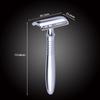 BAILI Classic 3-Piece Metal Double Edge Eco Safety Razor Long Handle Wet Shaving Kit for Men Women with 5 Platinum Blades BD191 view 3