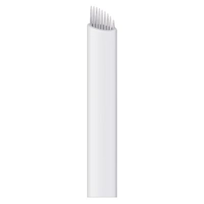 50pcs Permanent Makeup Needle Manual Eyebrow Tattoo Microblade Sloped Needles (9 Sloped Needles)