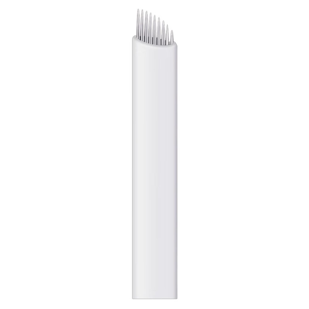 50pcs Permanent Makeup Needle Manual Eyebrow Tattoo Microblade Sloped Needles (9 Sloped Needles)