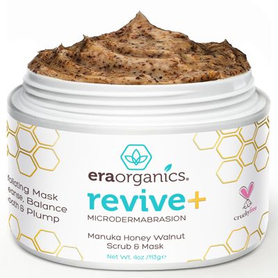 Manuka Honey Exfoliating Face Scrub  Gentle Microdermabrasion Face Exfoliator to Help Smooth, Soften & Balance with Moisturizing Organic Superfoods 4oz