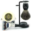 Haryali London 5 Pc Mens Shaving Kit 5 Edge Razor With Black Badger Hair Shaving Brush, Stand, Soap and Stainless Steel Bowl Perfect Set For Men view 1