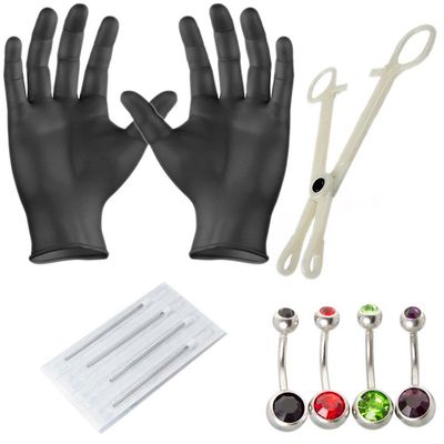 BodyJewelryOnline Body Piercing Kit -Belly Button 14G Piercing Needles and Belly Rings - PK20
