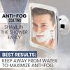 MIRRORVANA 3X Magnifying Shower Mirror for Fogless Shaving with Suction Cup, Shatterproof Surface and 360 Swivel, 6.3" x 6.3" view 3