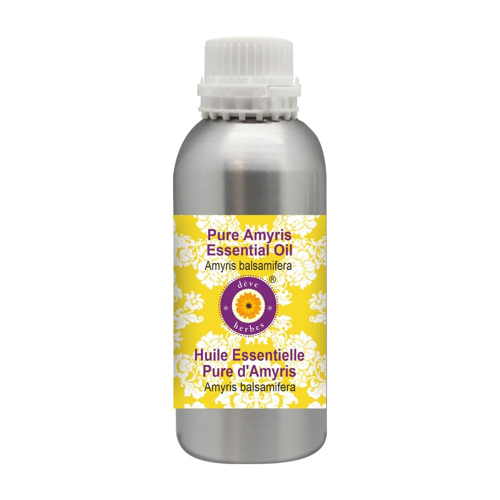 Deve Herbes Pure Amyris Essential Oil (Amyris balsamifera) Steam Distilled 300ml (10 oz)