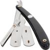 Parker Safety Razor Classic Black Straight Edge Barber Razor Shave Set - Includes 100% Pure Badger Brush, Chrome Stand, SRB Shavette Razor and 100 Blades view 4