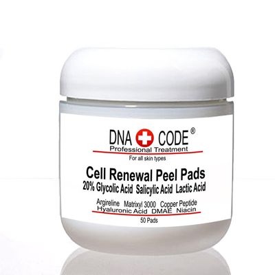 AntiAging Peel Pads-20% Glycolic Cell Renewal Peel Pads+ Salicylic, Lactic Acid, Argireline, DMAE