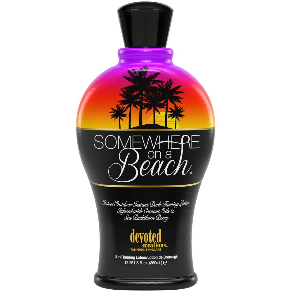 Somewhere on a Beach, Indoor Outdoor, Instant Dark Tanning Lotion 12.25 Ounce