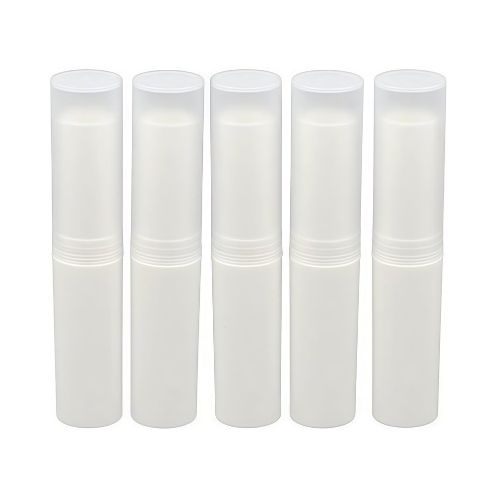 24Pcs Empty Lipstick Lip Balm Tube Container Holder Lip Gloss Case Tube Bottle for DIY(Rice White)