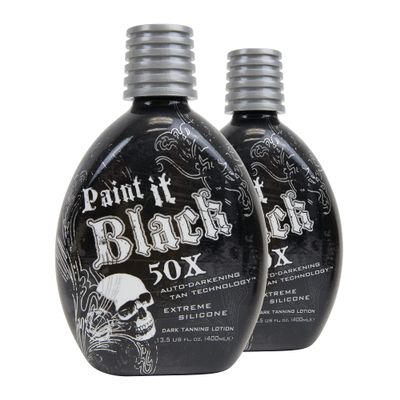Millennium Tanning Paint It Black 50X - Extreme Dark Tanning Lotion Bronzer Accelerator for Indoor Tanning Beds & Outdoor Sun Tan, 13.5 Ounces (Pack of 2)