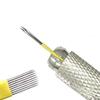 30pcs Double Row 15pin Eyebrow Permanent Makeup Needle 3D Manual Tattoo Microblading Flat Microblade Sloped Blades view 1