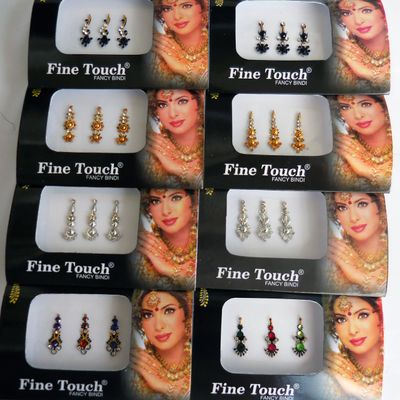 8 Bindi Pack - 24 Combo Bindi Stickers, Multicolored, Silver, Gold, Black