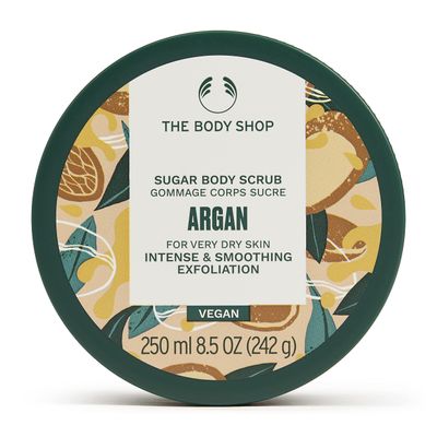The Body Shop Argan Exfoliating Sugar Body Scrub - Intense and Smoothing Exfoliation for Very Dry Skin - Vegan - 8.5 oz