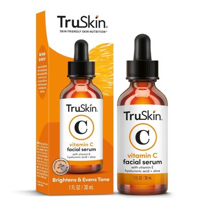 TruSkin Vitamin C Serum For Face Anti Aging Face Serum with Vitamin C, Hyaluronic Acid, Vitamin E Brightening Formula Improve Appearance of Dark Spots, Tone, Fine Lines & Wrinkles, 1 Fl Oz