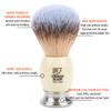Luxury Shaving Brush for Men by VIKINGS BLADE, Ultra Heavy Acrylic & 316L Steel Handle, Super Strong Knot Backbone, Minimal Shedding, Fast Lather, Extremely Smooth & Plush on Skin (White Knight) view 2