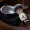 Luxury Shaving Brush for Men by VIKINGS BLADE, Ultra Heavy Acrylic & 316L Steel Handle, Super Strong Knot Backbone, Minimal Shedding, Fast Lather, Extremely Smooth & Plush on Skin (White Knight) view 3