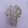 Numblartd Vintage Silver Chic Alloy Fancy Hair Claw Jaw Clips Pins with White Rhinestone - Fashion Retro Hair Catch Hair Updo Grip Hair Accessories for Women view 4
