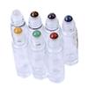 10ml Clear Empty Refillable Bottles 7 Chakra Gemstone Roller Balls Clear Glass Roller Bottles Transparent Essential Oil Bottles W3904 view 2