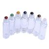 10ml Clear Empty Refillable Bottles 7 Chakra Gemstone Roller Balls Clear Glass Roller Bottles Transparent Essential Oil Bottles W3904 view 4