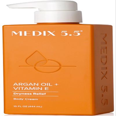 Medix 5.5 Argan Oil Cream + Vitamin E Anti Aging Skin Care Moisturizer Body Cream | Firming Body Lotion Reduces Look Of Wrinkles, Cellulite, Crepey Skin, & Uneven Skin Tone For Women & Men, 15 Fl Oz