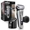 Braun Electric Razor for Men With Precision Beard Trimmer, Rechargeable, Wet & Dry Foil Shaver, Clean & Charge Station & Travel Case, Silver, 3 Piece Set view 1