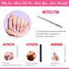 Diamond Nail File with Case 2 Pack Stainless Steel Fingernail Files, Pointed Tip Non Slip Handle for Natural Acrylic Nails, Double Sided Sapphire Grit view 2
