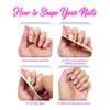 Diamond Nail File with Case 2 Pack Stainless Steel Fingernail Files, Pointed Tip Non Slip Handle for Natural Acrylic Nails, Double Sided Sapphire Grit view 3