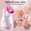 Amconsure Facial Steamer - Nano Ionic Face Steamer Warm Mist Steamer for Home Sauna SPA, Humidifier for Face Steamer for Deep Cleaning Unclogs Pores Sinuses - Bonus 5 Piece Stainless Steel Skin Kit view 4
