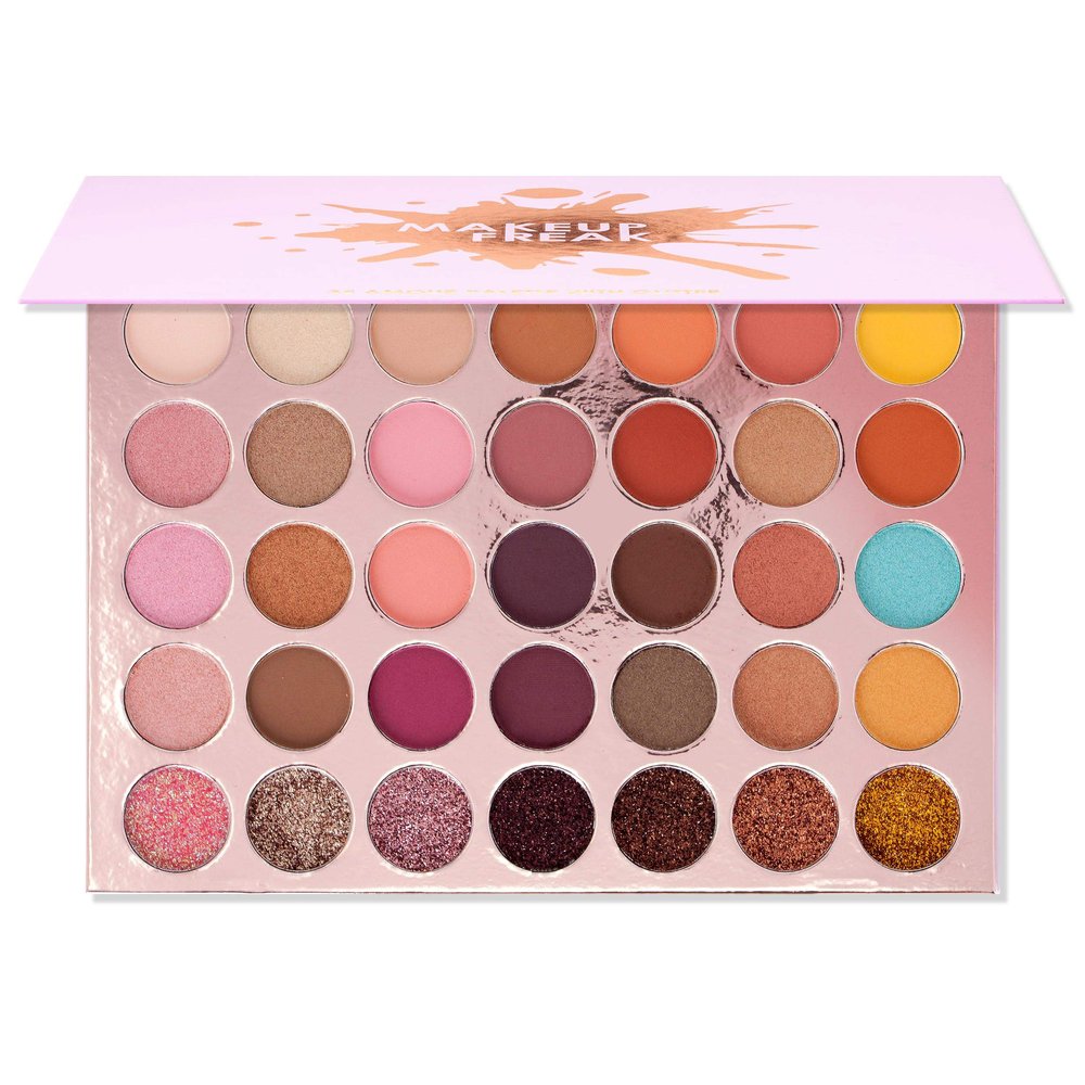 Makeup Freak Amour 35 Color Pigmented Eyeshadow Palette with Glitter Spring